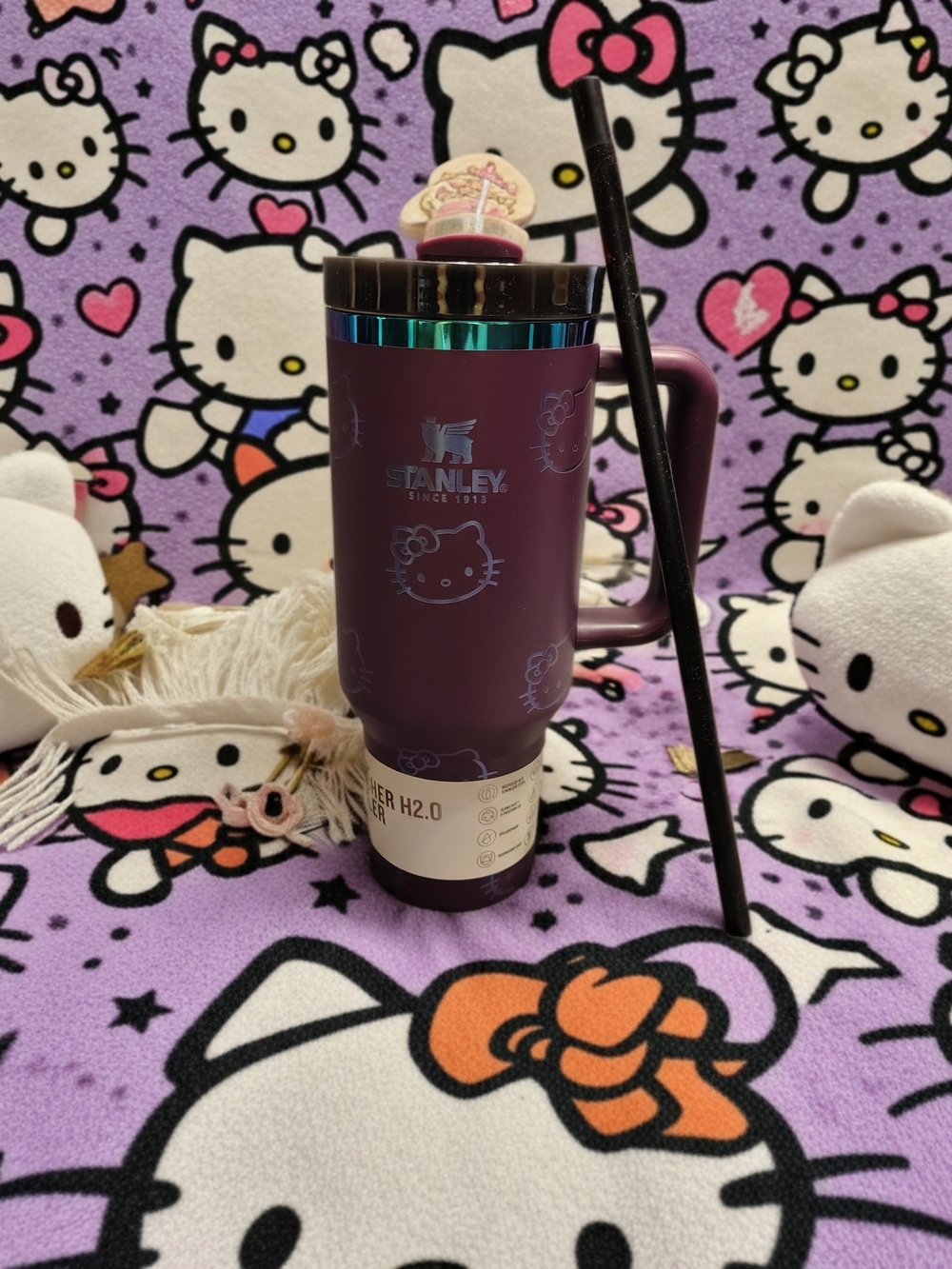 Stanley Purple Hello Kitty Insulated Travel Mug with Handle
